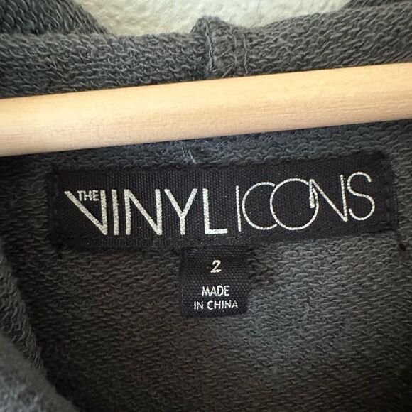 Torrid Vinyl Icons Def Leppard Dark Grey French Terry Crop Hoodie Size 2X - Picture 4 of 7